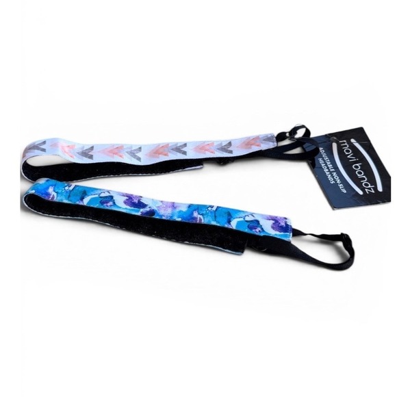 Mavi Bandz Accessories - LOt if 2 Mavi Bandz Adjustable Non-Slip Headbands Watercolor & Geometric Arrow